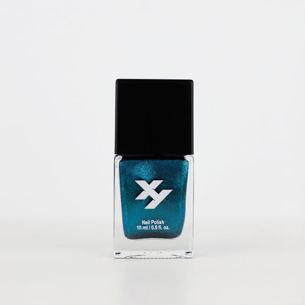 Front view of a bottle of Renegade Y nail polish.